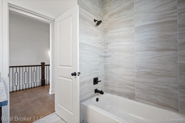 35704 Addison Dr, New Baltimore, MI 48047 - full bath with bathtub / shower combination and wood finished floors