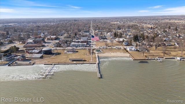 35704 Addison Dr, New Baltimore, MI 48047 - aerial view of property and surrounding area with a large body of water and nearby suburban area