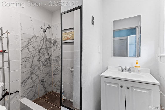 5839 Mcmillan St, Allen Park, MI 48209 - bathroom with tiled shower and vanity
