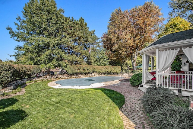 3313 Gethings Rd, Battle Creek, MI 49015 - view of green lawn featuring a gazebo and a patio