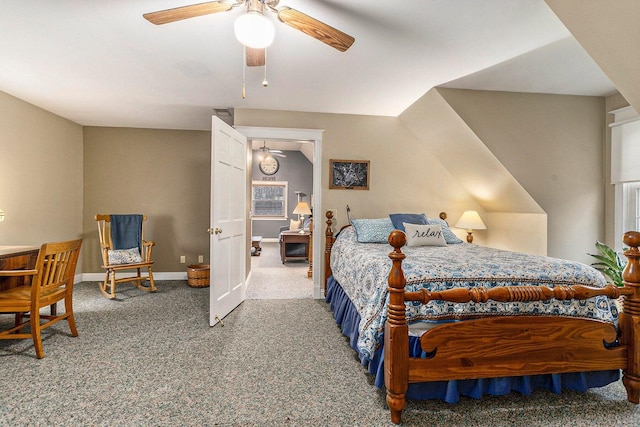 3313 Gethings Rd, Battle Creek, MI 49015 - bedroom featuring carpet, baseboards, and ceiling fan