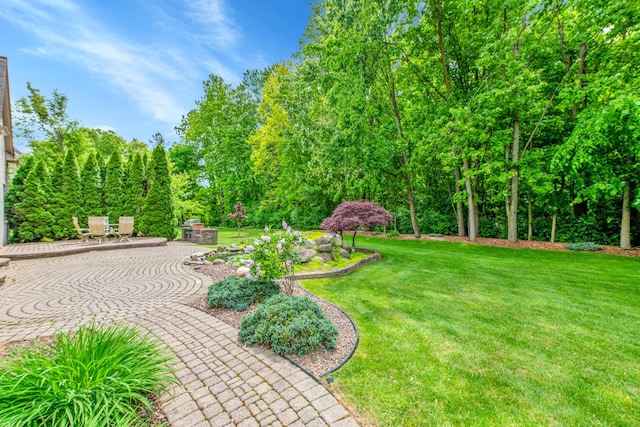 482 Torrington Dr W, Canton, MI 48188 - view of grassy yard featuring a patio