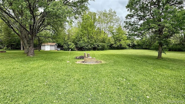2243 Noble Ave, Flint, MI 48532 - view of green lawn featuring an outbuilding