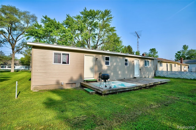 2243 Noble Ave, Flint, MI 48532 - back of property with a wooden deck