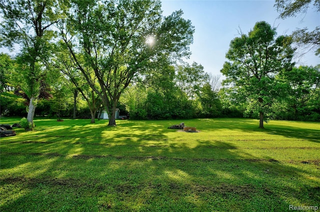 2243 Noble Ave, Flint, MI 48532 - view of grassy yard with view of wooded area