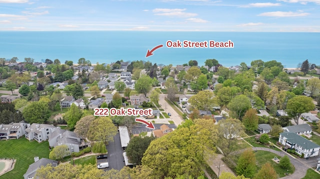 222 Oak St, South Haven, MI 49090 - aerial view of property's location featuring nearby suburban area and a large body of water