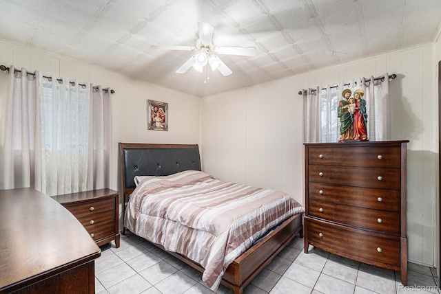 3365 Gloucester Dr, Sterling Heights, MI 48310 - bedroom with light tile patterned flooring and a ceiling fan