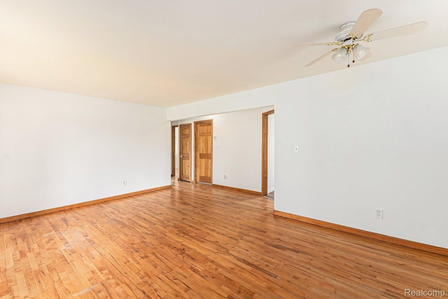 26809 Bonnie Ave, Warren, MI 48089 - spare room featuring light wood finished floors, a ceiling fan, and baseboards