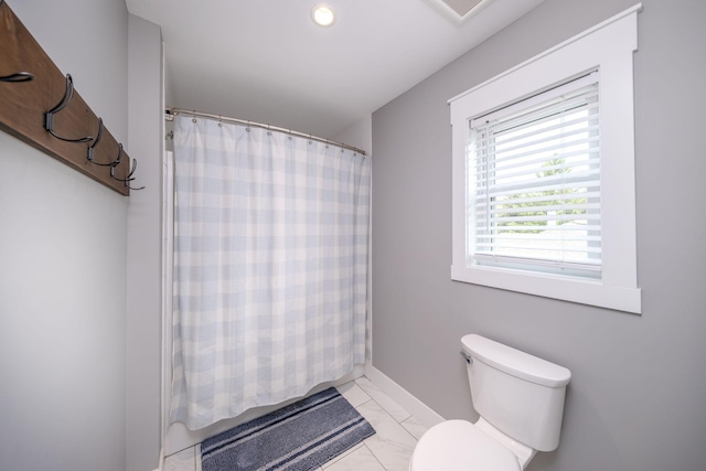 7899 W Royal Rd, Canadian Lakes, MI 49346 - full bath featuring marble look tile flooring and a shower with shower curtain