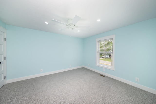 7899 W Royal Rd, Canadian Lakes, MI 49346 - unfurnished room featuring carpet flooring, recessed lighting, and a ceiling fan