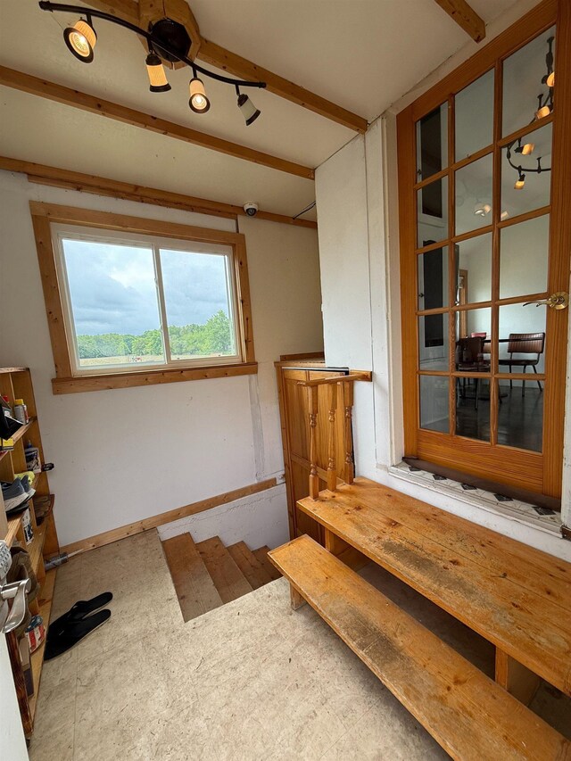 11250 Bristol Rd, Lennon, MI 48449 - interior space with beam ceiling and baseboards