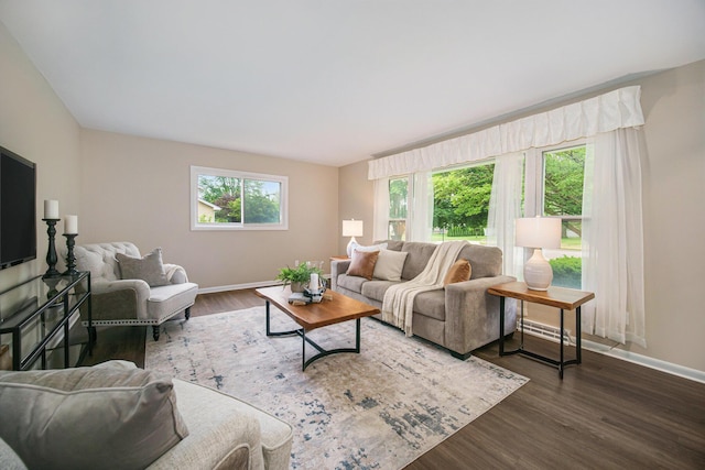188 Redman Rd, Milan, MI 48160 - living area featuring baseboards and dark wood-style floors