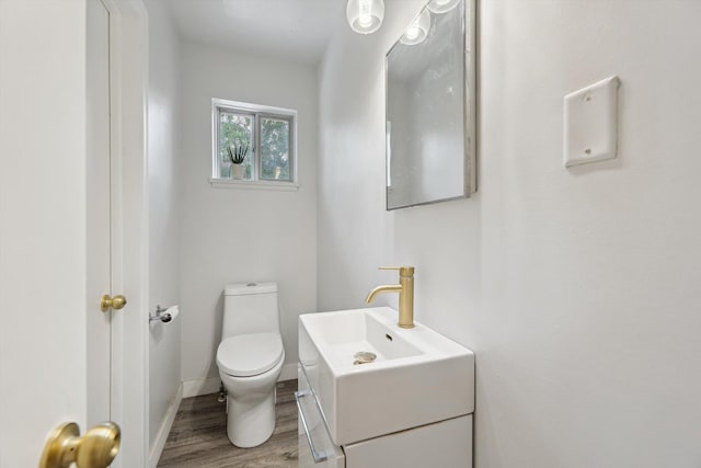 2419 Faye Dr, Ann Arbor, MI 48103 - bathroom featuring vanity, toilet, and wood finished floors