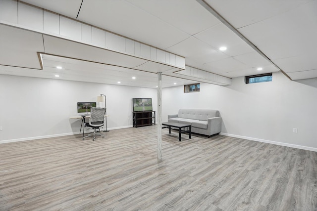 2419 Faye Dr, Ann Arbor, MI 48103 - office with wood finished floors, baseboards, and recessed lighting