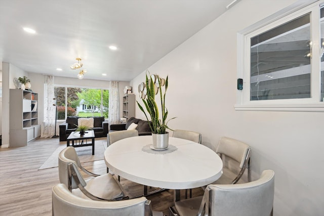 2419 Faye Dr, Ann Arbor, MI 48103 - dining room featuring light wood-style flooring and recessed lighting