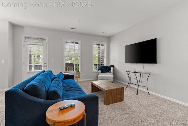 239 Jotham Ave, Auburn Hills, MI 48326 - carpeted living room with baseboards