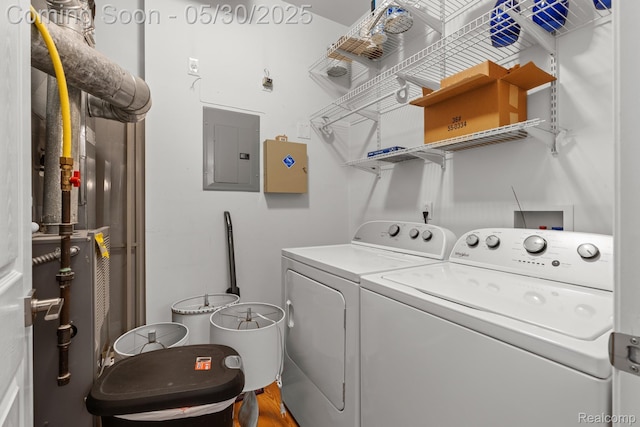 239 Jotham Ave, Auburn Hills, MI 48326 - washroom featuring electric panel and separate washer and dryer