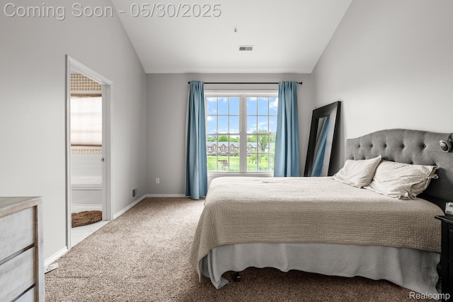239 Jotham Ave, Auburn Hills, MI 48326 - bedroom featuring lofted ceiling, carpet floors, and baseboards