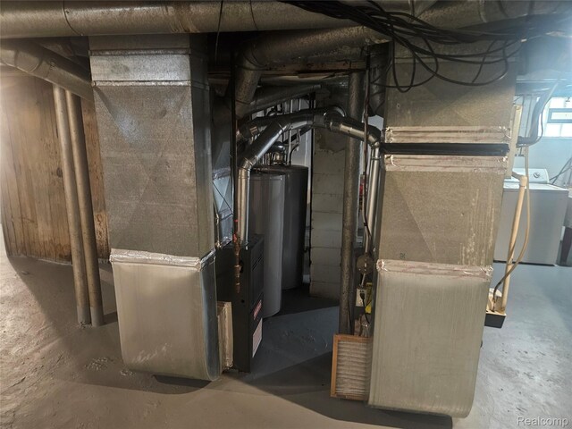 4634 8th St, Ecorse, MI 48229 - utility room featuring water heater and independent washer and dryer