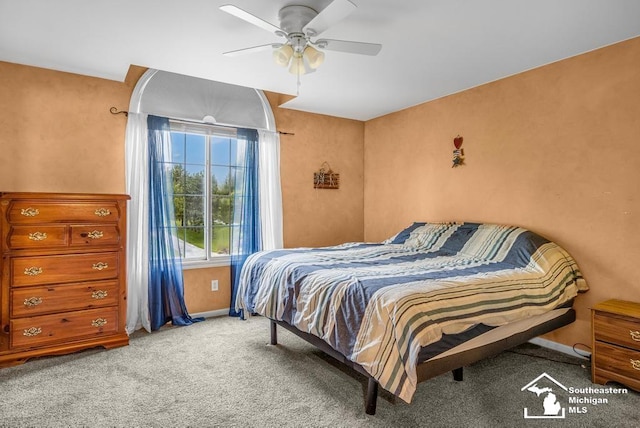 177 W Willis Rd, Saline, MI 48176 - bedroom with carpet flooring, baseboards, and ceiling fan