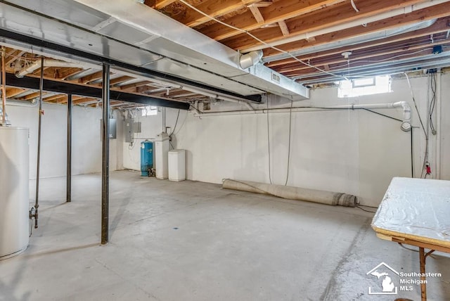 177 W Willis Rd, Saline, MI 48176 - basement featuring water heater, electric panel, and a water softener system