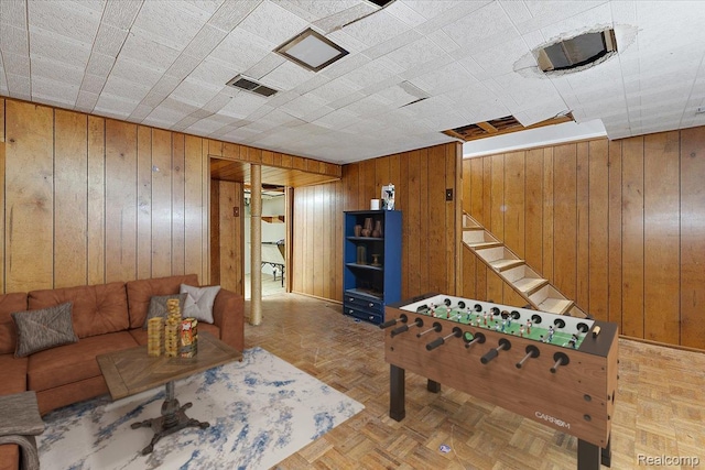 22865 Lakeshore Dr, Saint Clair Shores, MI 48080 - playroom featuring wood walls