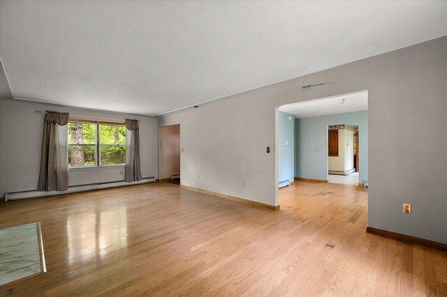 2100 Delhi W, Ann Arbor, MI 48103 - spare room featuring a baseboard heating unit, light wood finished floors, and baseboards
