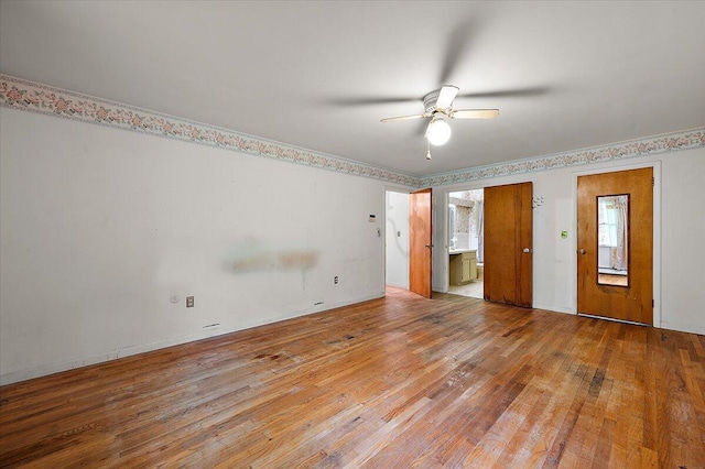 2100 Delhi W, Ann Arbor, MI 48103 - spare room featuring a ceiling fan and wood-type flooring