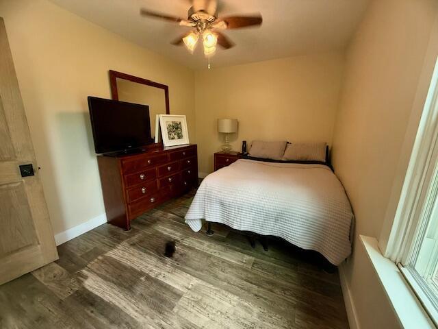 307 W 30th St, Holland, MI 49423 - bedroom with wood finished floors, baseboards, and ceiling fan