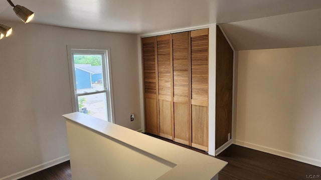 810 Division St, Adrian, MI 49221 - corridor with dark wood-type flooring and baseboards
