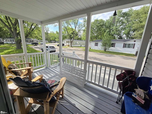 4101 S Sheridan Rd, Lennon, MI 48449 - wooden porch featuring a residential view