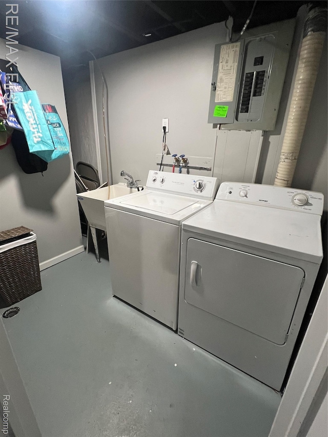 28447 Patricia Ave, Warren, MI 48092 - laundry area with electric panel and independent washer and dryer