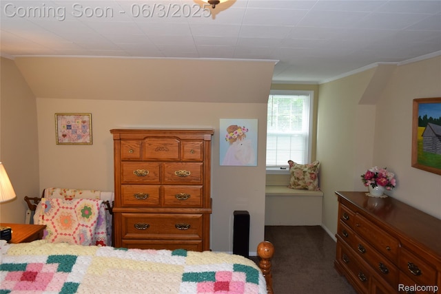 7448 Miller Rd, Swartz Creek, MI 48473 - bedroom featuring dark carpet and ornamental molding