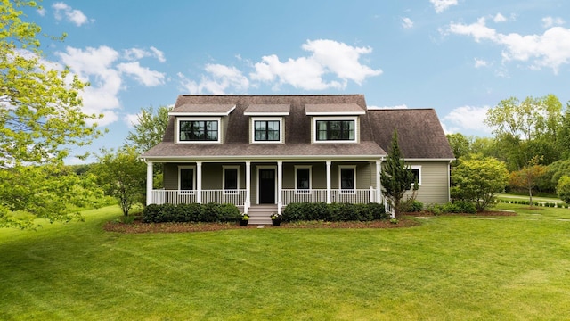 2928 Heeney Rd, Stockbridge, MI 49285 - view of front of property with a front yard, a porch, and a shingled roof