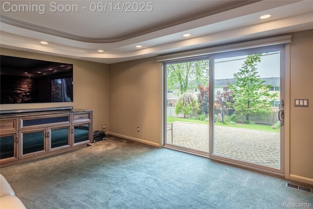 12950 Via Catherina Dr, Grand Blanc, MI 48439 - unfurnished living room featuring carpet floors and recessed lighting