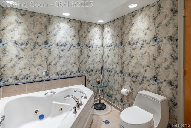 12950 Via Catherina Dr, Grand Blanc, MI 48439 - bathroom featuring recessed lighting and a whirlpool tub