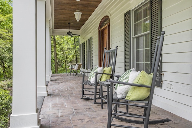3113 Miller Rd, Ann Arbor, MI 48103 - covered porch with a ceiling fan