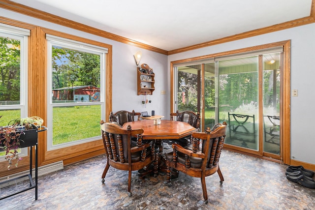 2639 Dutch Acres, Allegan, MI 49010 - dining room with stone finish flooring and crown molding