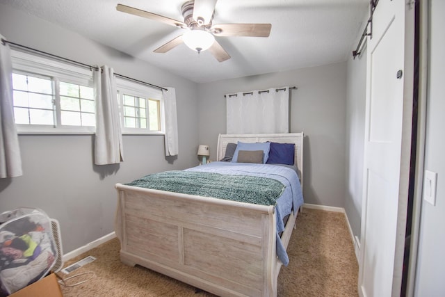 493 Swan Ln, Coldwater, MI 49036 - bedroom with baseboards, carpet, and a ceiling fan