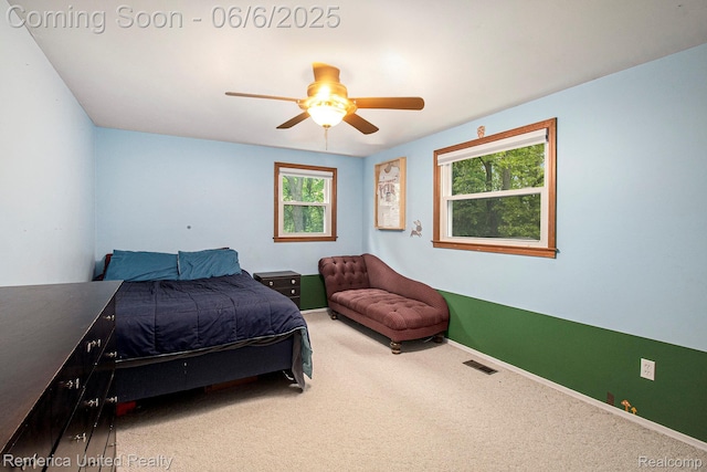 11187 Shadywood Dr, Brighton, MI 48114 - bedroom featuring carpet, a ceiling fan, and baseboards