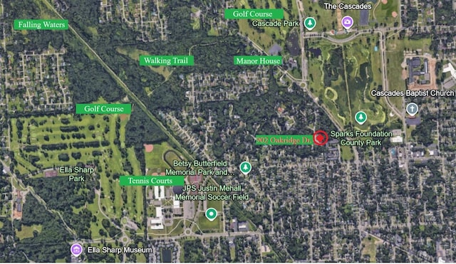902 Oakridge Dr, Jackson, MI 49203 - aerial view of property's location