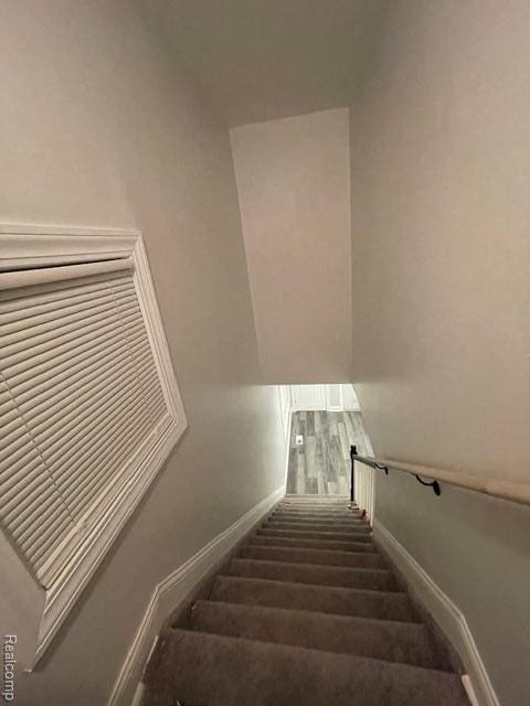 19961 Forrer St, Detroit, MI 48235 - stairs with baseboards and carpet floors