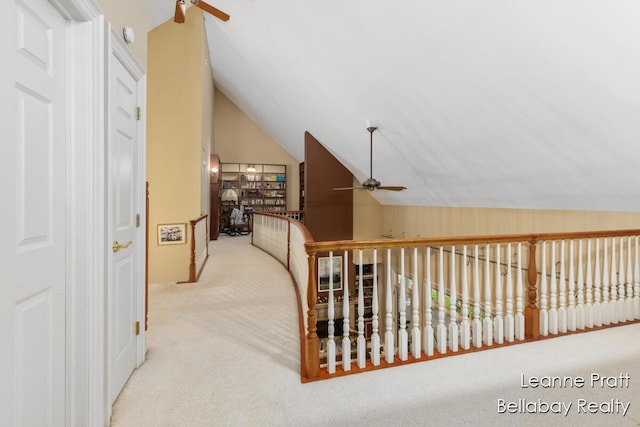 1020 E Woodlawn Ave, Hastings, MI 49058 - hall featuring vaulted ceiling and carpet