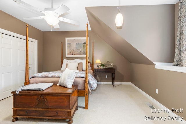 1020 E Woodlawn Ave, Hastings, MI 49058 - bedroom with light colored carpet, ceiling fan, and baseboards