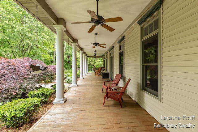 1020 E Woodlawn Ave, Hastings, MI 49058 - porch featuring ceiling fan