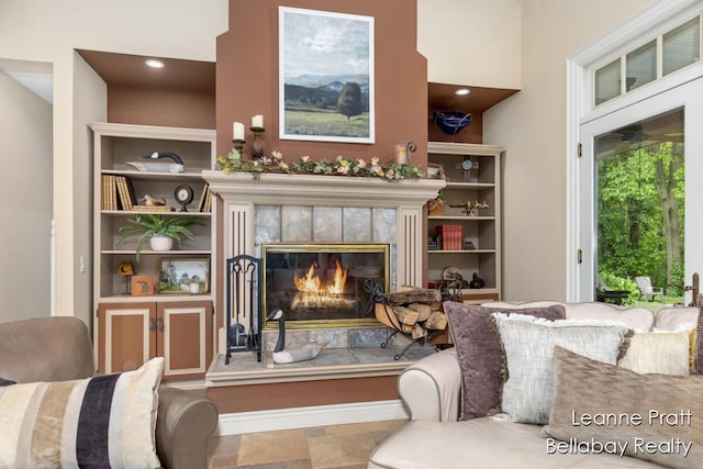 1020 E Woodlawn Ave, Hastings, MI 49058 - living area with a tiled fireplace