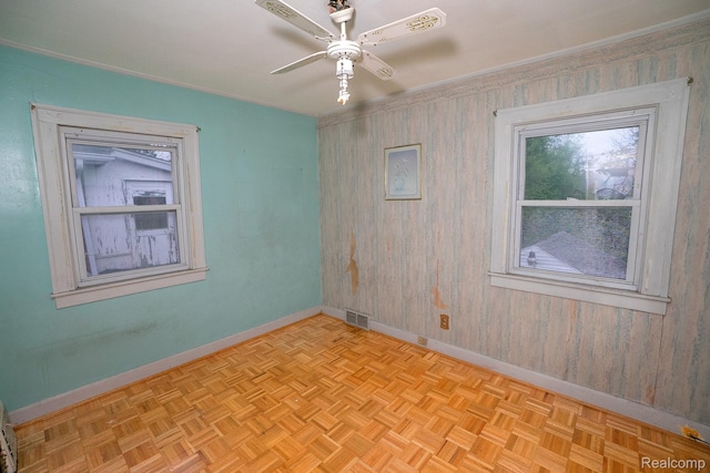 15859 Cloverlawn St, Detroit, MI 48238 - unfurnished room featuring baseboards and ceiling fan