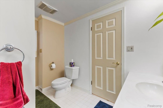 4824 Quarton Rd, Bloomfield Hills, MI 48302 - bathroom featuring ornamental molding, tile patterned floors, and vanity