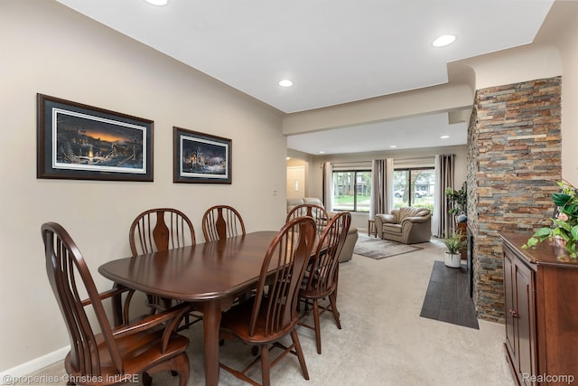 708 Mount Vernon Blvd, Royal Oak, MI 48073 - dining area featuring light carpet and recessed lighting