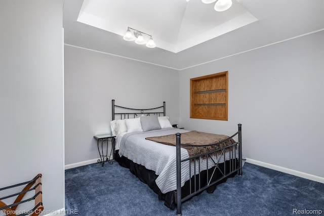 708 Mount Vernon Blvd, Royal Oak, MI 48073 - bedroom with a tray ceiling, carpet floors, and baseboards